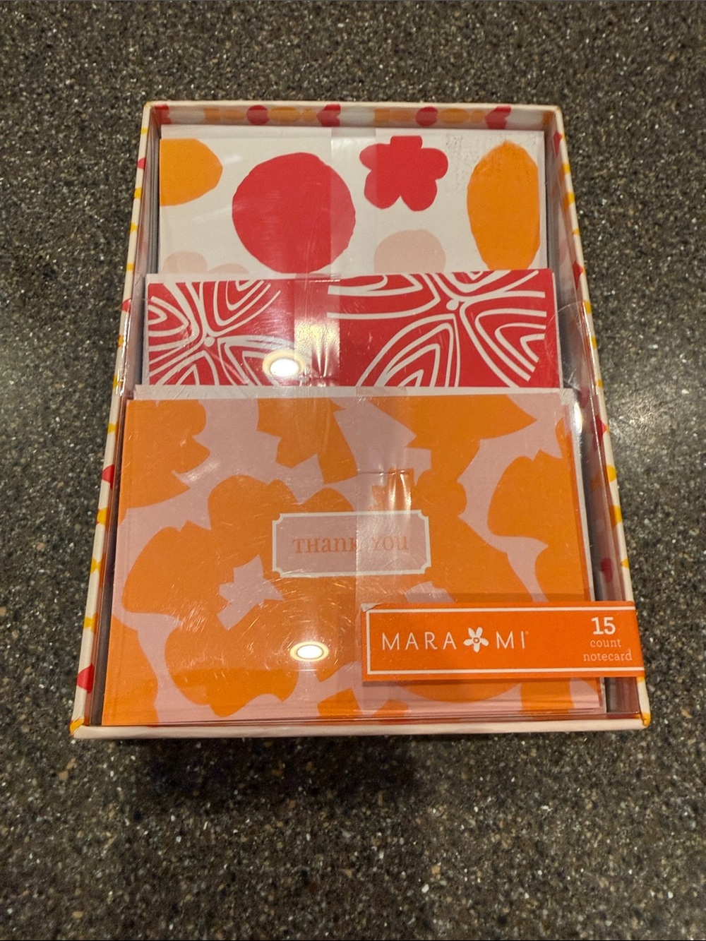 Orange Floral “Thank You” and Notecard Bundle - 15-Count